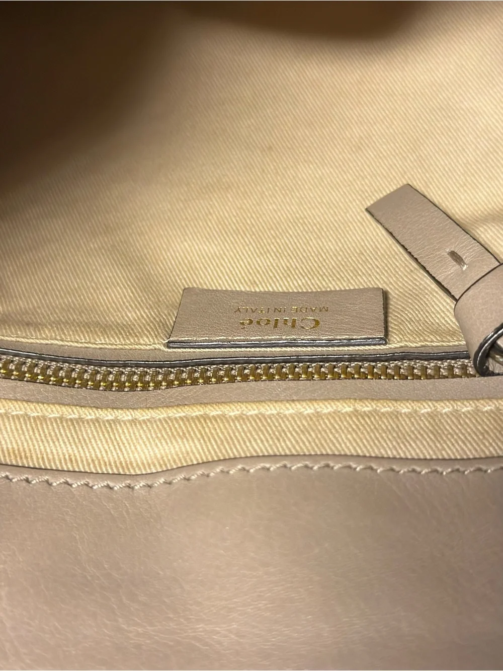 Chloe Beige Faye Backpack with Gold Hardware